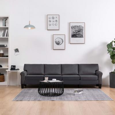 Emaga vidaxl 4-osobowa sofa, ciemnoszara, tapicerowana tkaniną