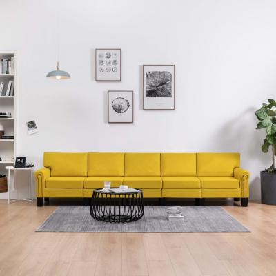 Emaga vidaxl 5-osobowa sofa, żółta, tapicerowana tkaniną