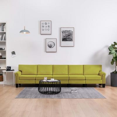 Emaga vidaxl 5-osobowa sofa, zielona, tapicerowana tkaniną