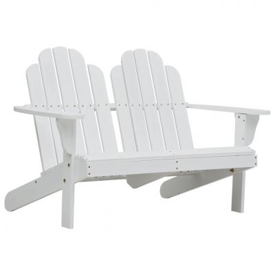 Emaga vidaxl krzesło adirondack, podwójne, drewniane, białe