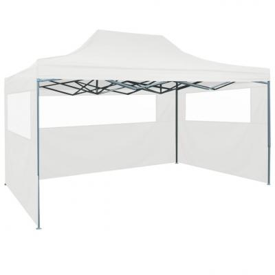 Emaga vidaxl rozkładany namiot imprezowy z 3 ściankami, 3 x 4,5 m, biały