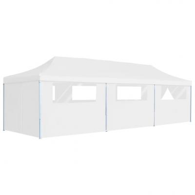 Emaga vidaxl składany namiot z 8 ścianami bocznymi, 3 x 9 m, biały