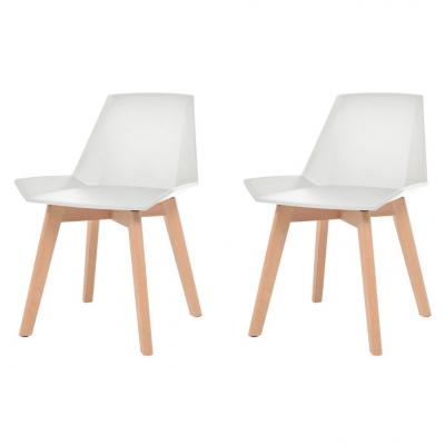 Emaga vidaxl krzesła stołowe, 2 szt., białe, plastik
