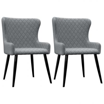 Emaga vidaxl krzesła jadalniane, 2 szt., jasnoszare, tapicerowane tkaniną
