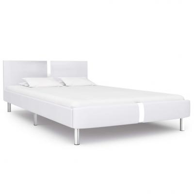 Emaga vidaxl rama łóżka, biała, sztuczna skóra, 120 x 200 cm