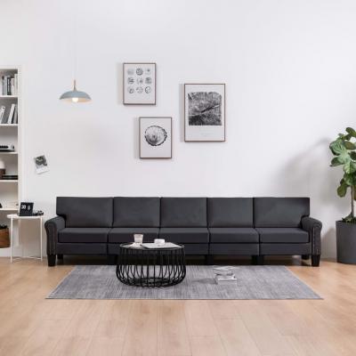Emaga vidaxl 5-osobowa sofa, ciemnoszara, tapicerowana tkaniną