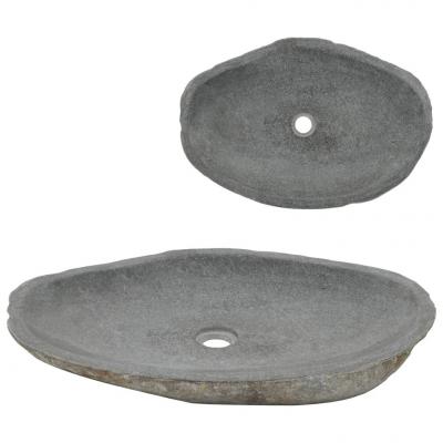 Emaga vidaxl umywalka z kamienia rzecznego, owalna, 60-70 cm