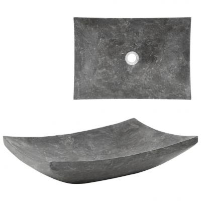 Emaga vidaxl umywalka, 50 x 35 x 12 cm, marmurowa, czarna