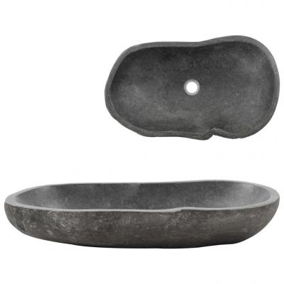 Emaga vidaxl umywalka z kamienia rzecznego, owalna, 60-70 cm