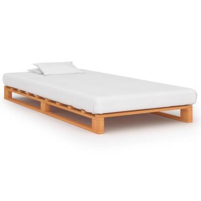 Emaga vidaxl rama łóżka z palet, brązowa, lite drewno sosnowe, 100 x 200 cm