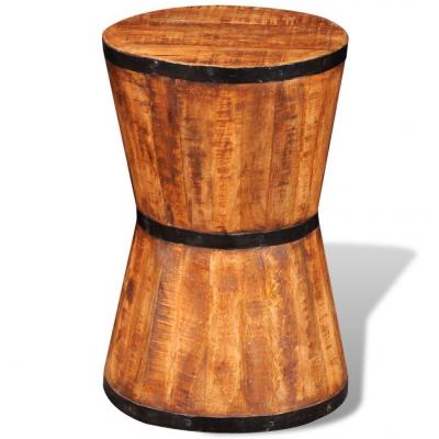 Emaga vidaxl stołek w kształcie klepsydry, surowe drewno mango
