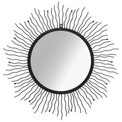 Emaga vidaxl lustro ścienne w kształcie słońca, 80 cm, czarne