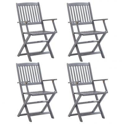 Emaga vidaxl składane krzesła ogrodowe, 4 szt., lite drewno akacjowe