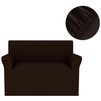 Emaga vidaxl elastyczny pokrowiec na sofę, prążkowany, brązowy