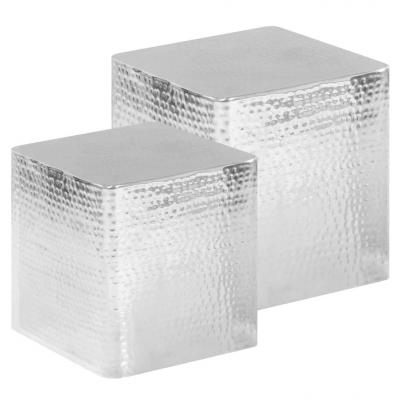 Emaga vidaxl stoliki kawowe z aluminium, 2 sztuki, srebrne