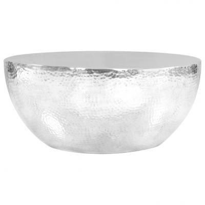 Emaga vidaxl stolik do kawy z młotkowanego aluminium, 70 x 30 cm, srebrny
