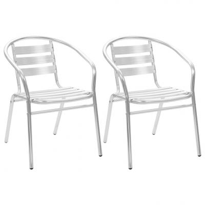 Emaga vidaxl krzesła ogrodowe, sztaplowane, 2 szt., aluminium