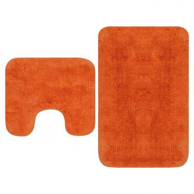 Emaga vidaxl 2-częściowy zestaw mat łazienkowych, tkanina, pomarańcz