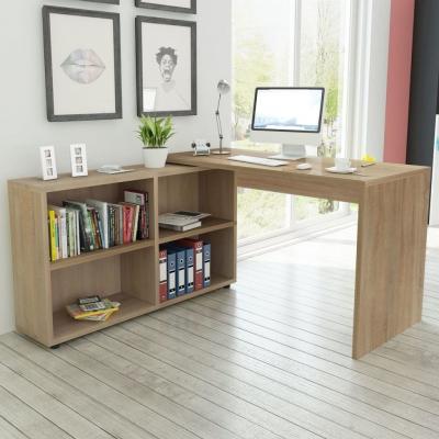 Emaga vidaxl biurko narożne z 4 półkami w kolorze drewna dębowego