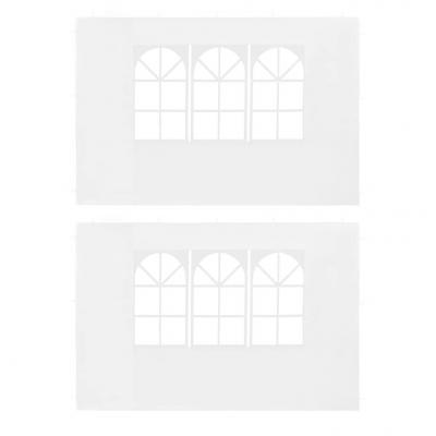 Emaga vidaxl ścianki boczne z oknem do namiotu ogrodowego, 2 szt., pe, białe