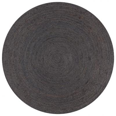 Emaga vidaxl ręcznie wykonany dywan z juty, okrągły, 120 cm, ciemnoszary