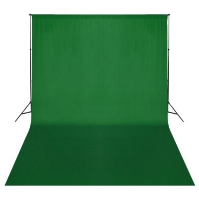 Emaga vidaxl system zawieszenia tła z zielonym tłem 500 x 300 cm