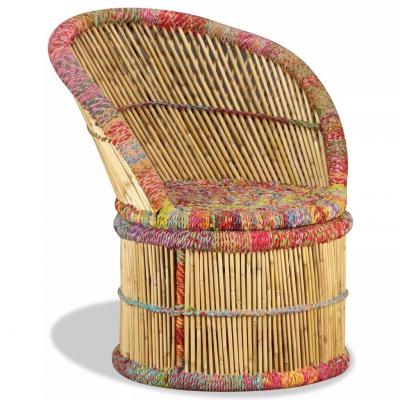 Emaga vidaxl krzesło bambusowe w stylu chindi