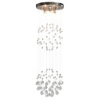 Emaga vidaxl lampa sufitowa z kryształkami i koralikami, srebrna, kula, 3xg9