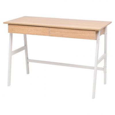 Emaga vidaxl biurko 110 x 55 x 75 cm, kolor dębowy i biały