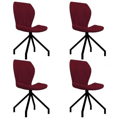 Emaga vidaxl krzesła stołowe, 4 szt., czerwone wino, sztuczna skóra