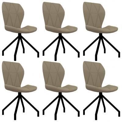 Emaga vidaxl krzesła stołowe, 6 szt., cappuccino, sztuczna skóra