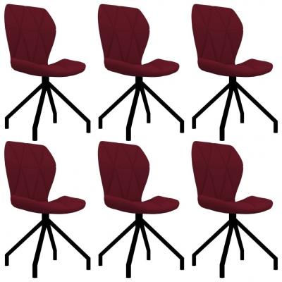 Emaga vidaxl krzesła stołowe, 6 szt., czerwone wino, sztuczna skóra