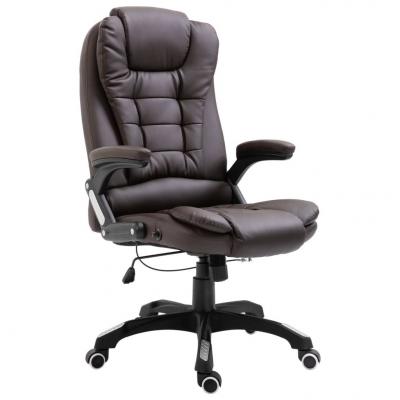 Emaga vidaxl krzesło biurowe, brązowe, sztuczna skóra