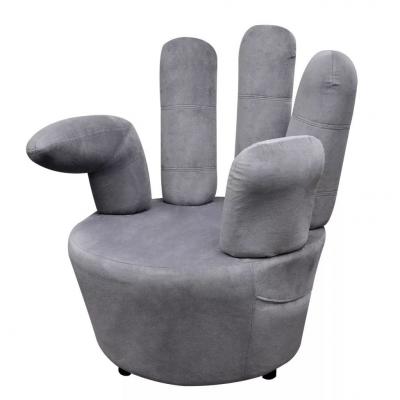 Emaga vidaxl fotel w kształcie dłoni, szary, aksamit