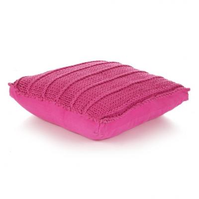Emaga vidaxl dziana poduszka podłogowa, kwadratowa, bawełna, 60x60cm, różowa