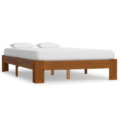 Emaga vidaxl rama łóżka, jasnobrązowa, lite drewno sosnowe, 120 x 200 cm