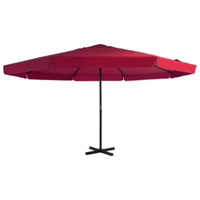 Emaga vidaxl parasol ogrodowy na słupku aluminiowym, 500 cm, bordowy
