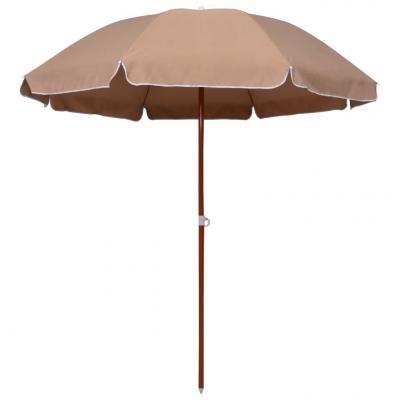 Emaga vidaxl parasol na stalowym słupku, 240 cm, kolor taupe