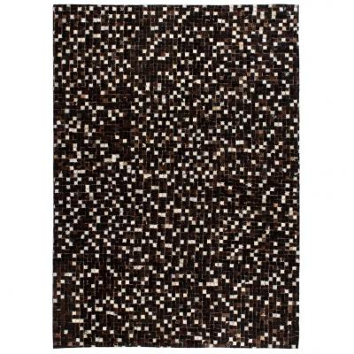 Emaga vidaxl patchworkowy dywan ze skóry bydlęcej, 120x170 cm, czarno-biały