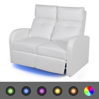Emaga vidaxl fotele kinowe 2 osobowe, biała, sztuczna skóra