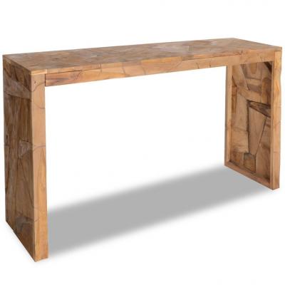 Emaga vidaxl stolik-konsola, zerodowane drewno tekowe, 120 x 35 x 76 cm