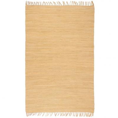 Emaga vidaxl ręcznie tkany dywanik chindi, bawełna, 80x160 cm, beżowy