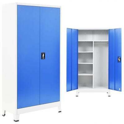 Emaga vidaxl szafa 2-drzwiowa z zamkiem, metal, 90x40x180cm, szaro-niebieska