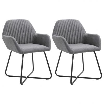 Emaga vidaxl krzesła stołowe, 2 szt., ciemnoszare, tapicerowane tkaniną