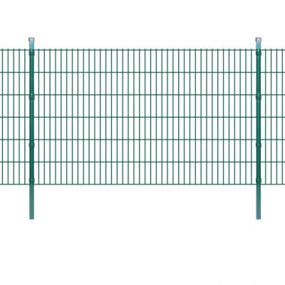 Emaga vidaxl 2d panele i słupki ogrodzeniowe 2008x1230 mm 8 m zielone