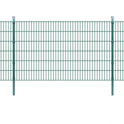 Emaga vidaxl 2d panele i słupki ogrodzeniowe 2008x1230 mm 16 m zielone