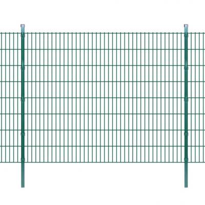 Emaga vidaxl 2d panele i słupki ogrodzeniowe 2008x1630 mm 2 m zielone