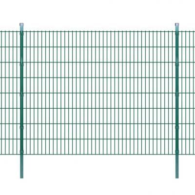 Emaga vidaxl 2d panele i słupki ogrodzeniowe 2008x1630 mm 14 m zielone