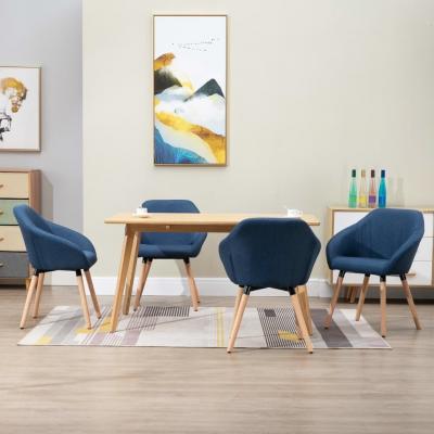 Emaga vidaxl krzesła do jadalni, 4 szt., niebieskie, tapicerowane tkaniną