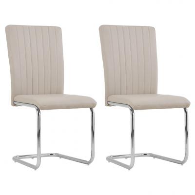 Emaga vidaxl krzesła stołowe, wspornikowe 2 szt. cappuccino, sztuczna skóra